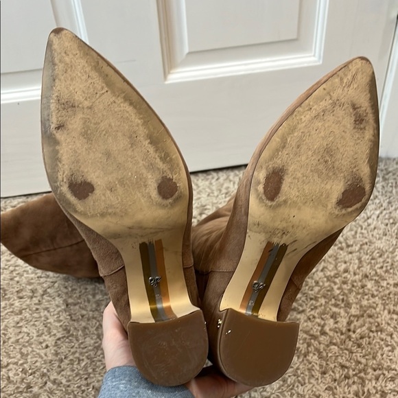 Sam Edleman Brown Suede Leather Upper Knee-High Pointed Toe Boots - Size 8.5 - Picture 13 of 16